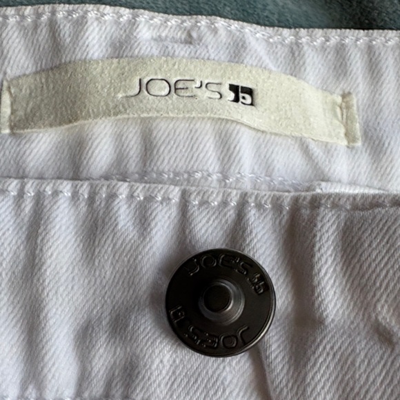 Joe's Jeans White Frayed Hem Distressed Jean Shorts - Picture 2 of 6